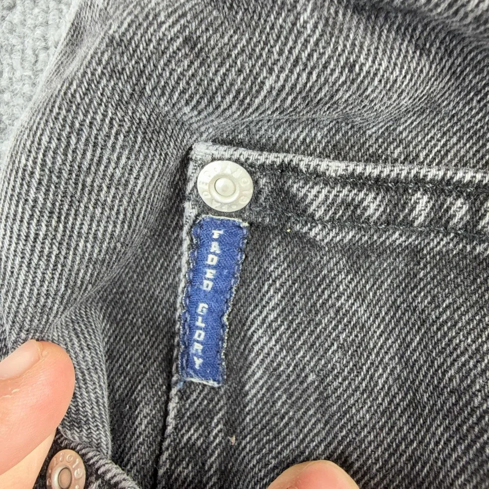 VTG Faded‎ Glory Jeans Womens 26W Charcoal Wash High Rise Relaxed Tapered Denim